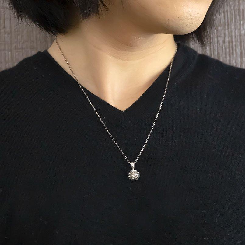ネックレス メンズ レディース プラチナ ペンダントトップ ブラウンダイヤモンド 一粒 大粒 pt900 チェーン ユリ ダイヤ 男女兼用 送料無料 セール SALE