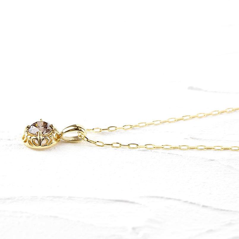ネックレス レディース 18金 ペンダントトップ ブラウンダイヤモンド 一粒 大粒 ゴールド 18k チェーン ダイヤ LGBTQ 男女兼用 送料無料 セール sale_4