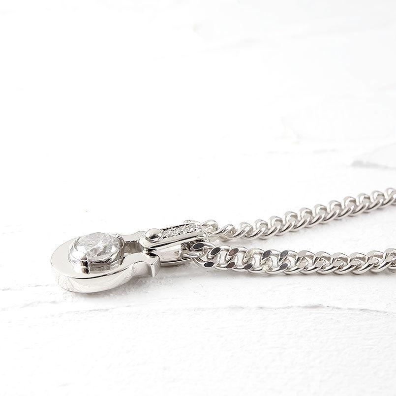 シルバー ネックレス メンズ ペンダントトップ 喜平 トップ ダイヤモンド 1.0ct 一粒 大粒 馬蹄 sv925 ホースシュー キヘイ 男女兼用 送料無料 セール saleの画像