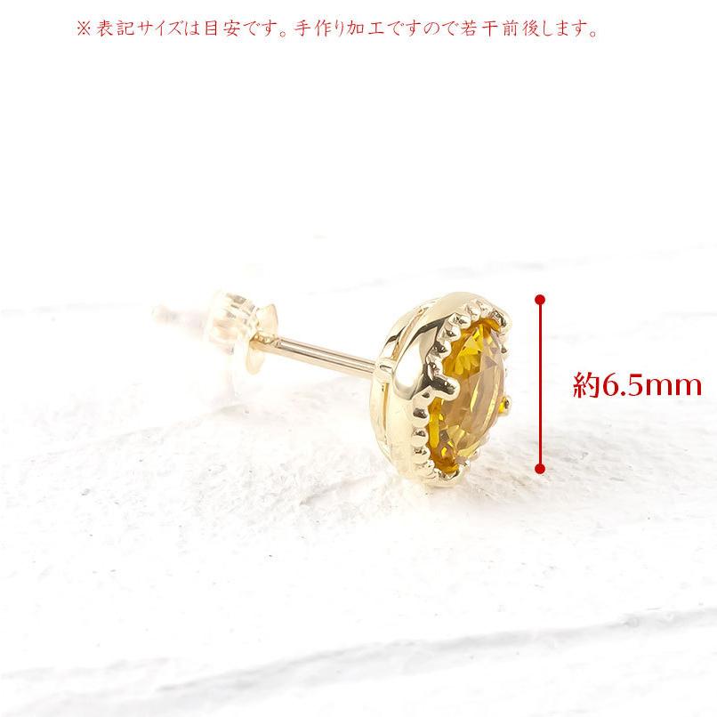 ゴールド ピアス 片耳 選べる天然石 レディース 10k イエローゴールドk10 スタッドピアス 10金 ミル打ち あすつく 送料無料 セール saleの画像