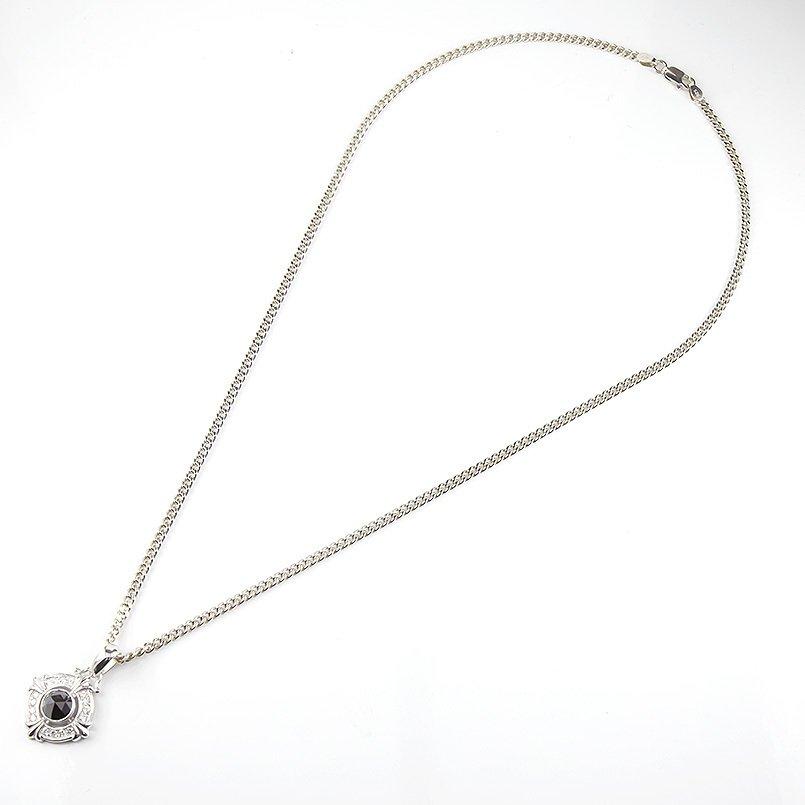 シルバー ネックレス トップ メンズ 喜平用 ブラックダイヤモンド 2ct 一粒 大粒 sv925 ダイヤモンド 送料無料 人気 セール SALE_4