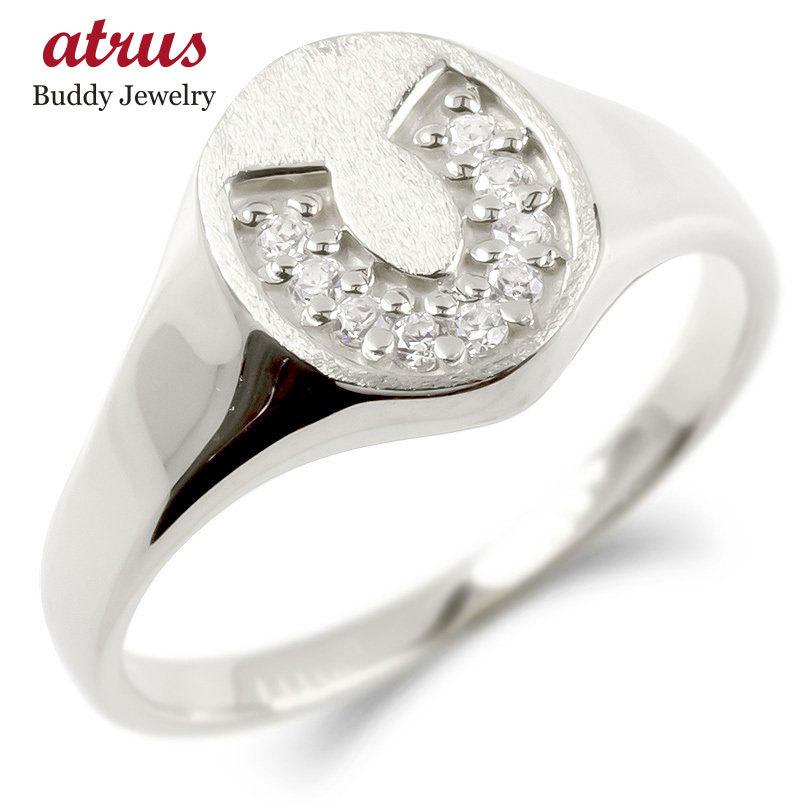 婚約指輪 安い シルバー リング 馬蹄 印台 キュービックジルコニア 指輪 sv925 エンゲージリング ピンキーリング 幅広 女性 送料無料 セール SALE