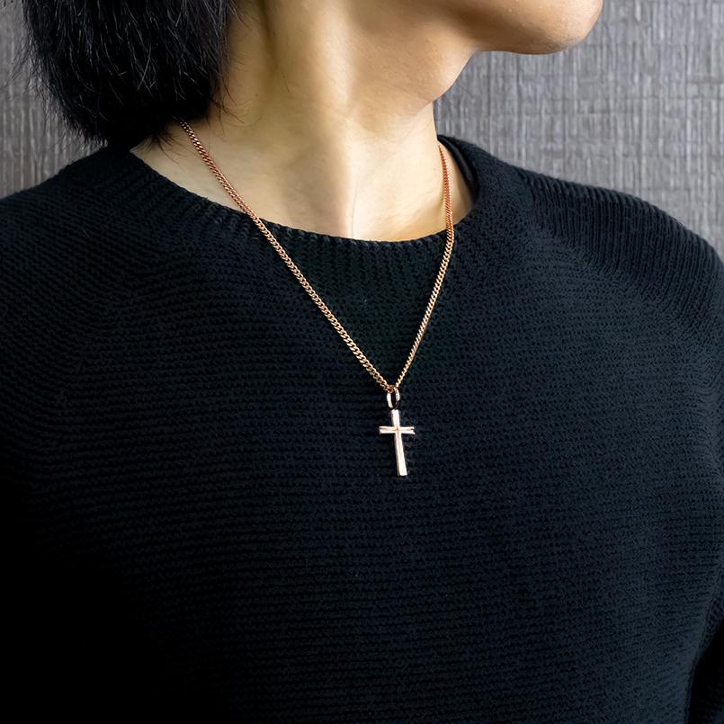 18金 ネックレス トップ メンズ 喜平 クロス ペンダント キヘイ ゴールド 18k ピンクゴールドk18 男性 シンプル 十字架 男女兼用 送料無料 人気 セール saleの画像
