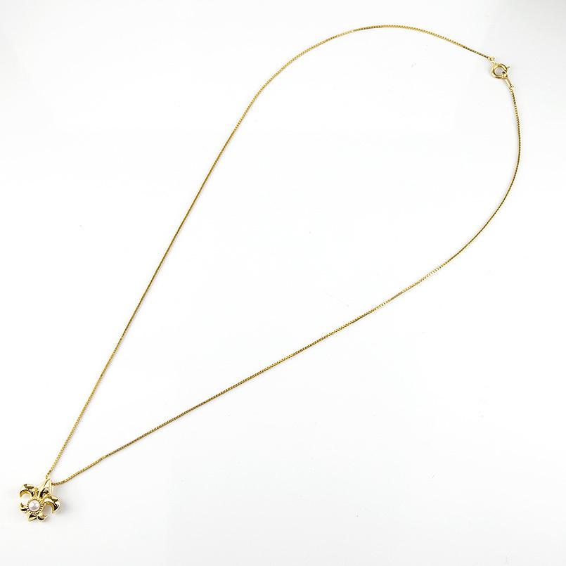 18金 ネックレス トップ メンズ パール ユリの紋章 18k イエローゴールドk18 シンプル アコヤ真珠 ミル打ち フルール・ド・リス 送料無料 人気 セール saleの画像