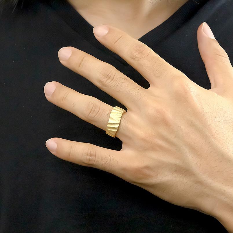 ジュエリー工房アトラス 24金 リング 指輪 メンズ 純金 太め 金