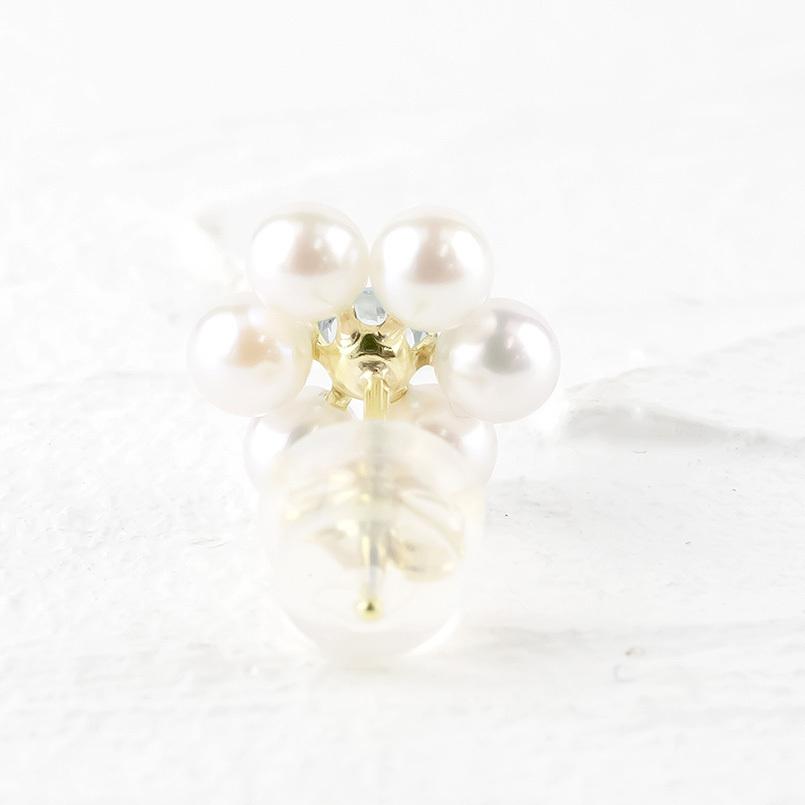 18金 片耳ピアス 選べる天然石 アコヤ真珠 レディース ゴールド 18k イエローゴールドK18 スタッドピアス パール 宝石 女性 人気 送料無料 セール saleの画像