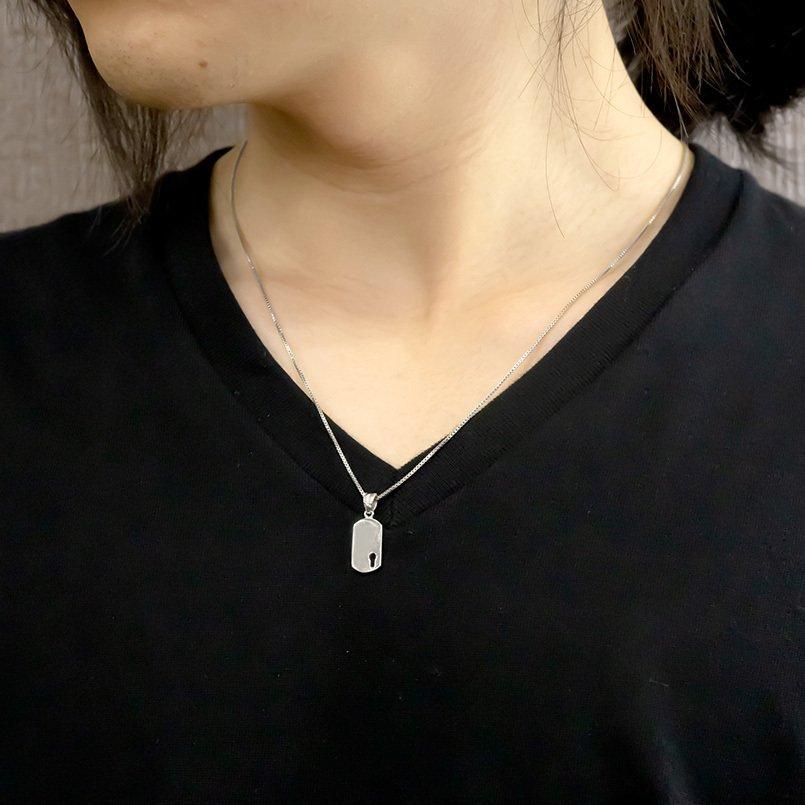 ゴールド ネックレス メンズ ペア 鍵 鍵穴 ダイヤモンド リンクコーデ セット ホワイトゴールドk10 バーネックレス トップ キーモチーフ 送料無料 人気 saleの画像