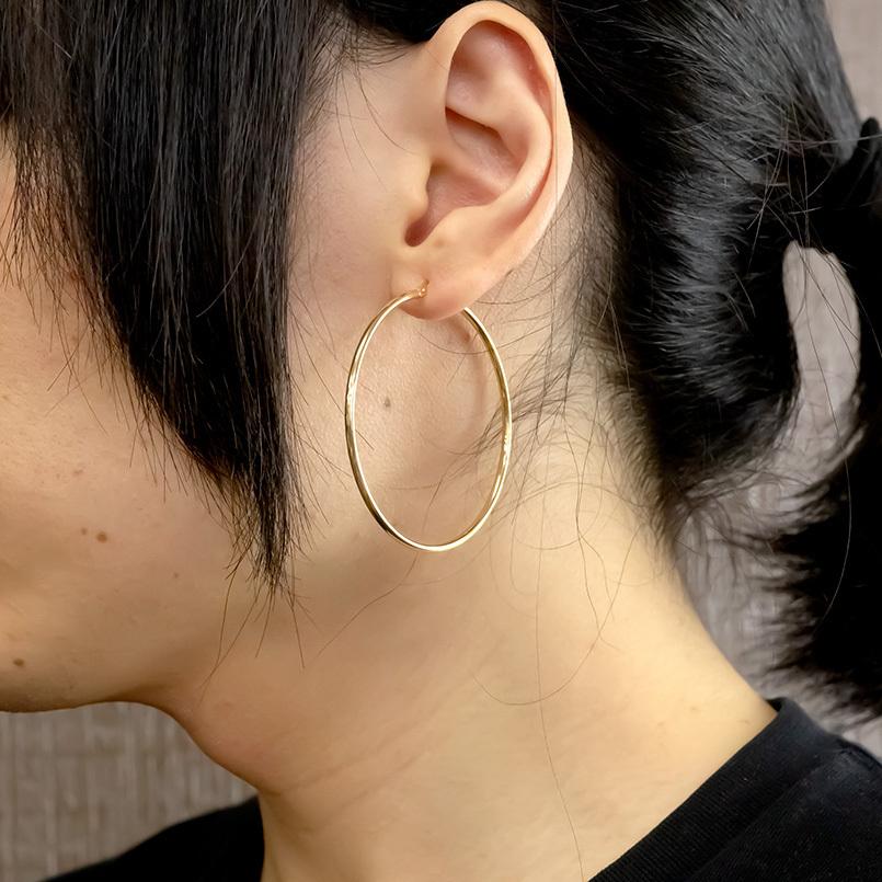 ジュエリー工房アトラス ピアス 18金 フープピアス リング メンズ 