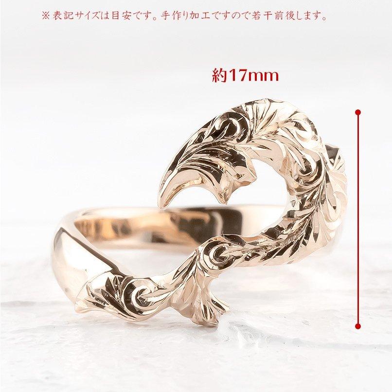 18金 リング メンズ ハワイアンジュエリー フィッシュフック 指輪 ゴールド ピンクゴールドk18 18k 幅広 ピンキーリング 地金 男性 送料無料 セール saleの画像