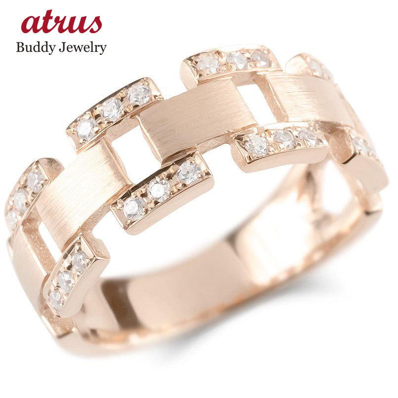 婚約指輪 安い 18金 リング ダイヤモンド 指輪 ゴールド ピンクゴールドk18 18k ダイヤ エンゲージリング ピンキーリング 幅広 透かし  セール SALE オンラインストアセール
