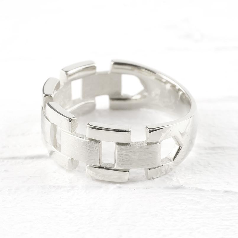 ペアリング ペア 結婚指輪 シルバー 幅広 透かし 指輪 sv925 地金 マリッジリング リング メンズ レディース カップル 2本セット 送料無料 セール SALE｜atrus｜02