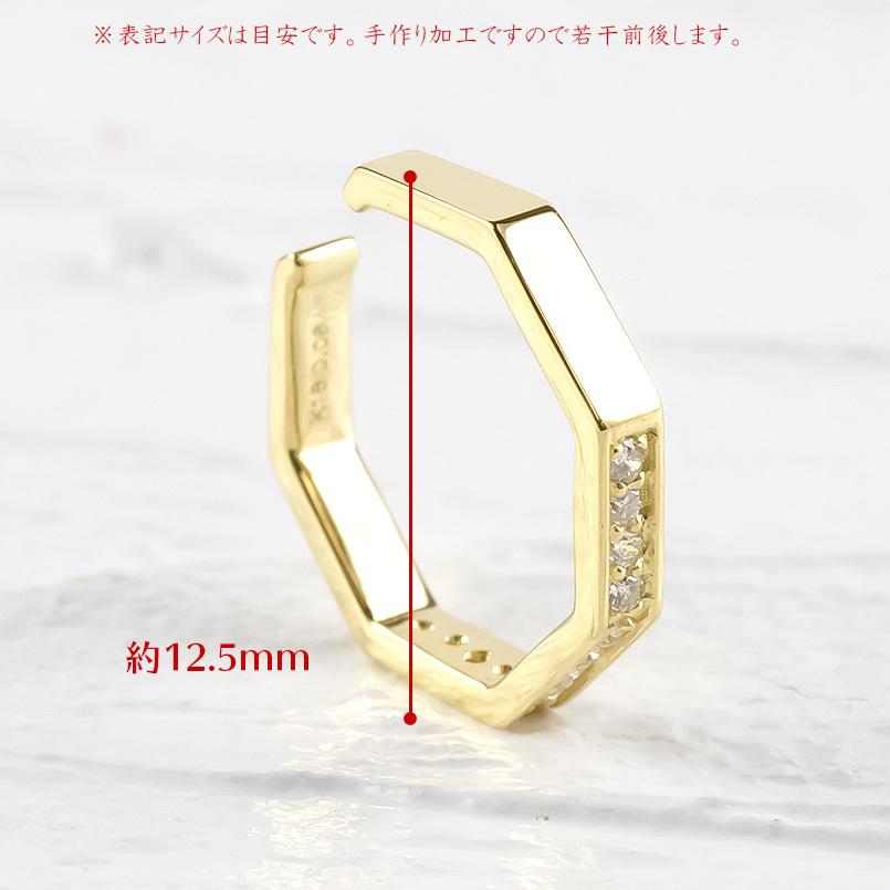 18金 イヤーカフ ダイヤモンド イヤークリップ 片耳 ゴールド レディース イエローゴールドk18 18k イヤカフ フープ リング あすつく 送料無料 セール saleの画像