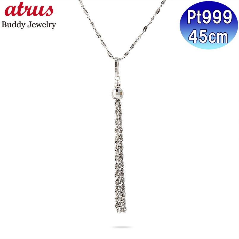 破格！値下げ純プラチナスピガチェーンスライドパーツ2wayラリエットネックレス 受注発注品】スピガチェーン Pt850 太さ:1.9mm 長さ:50cm スライド式