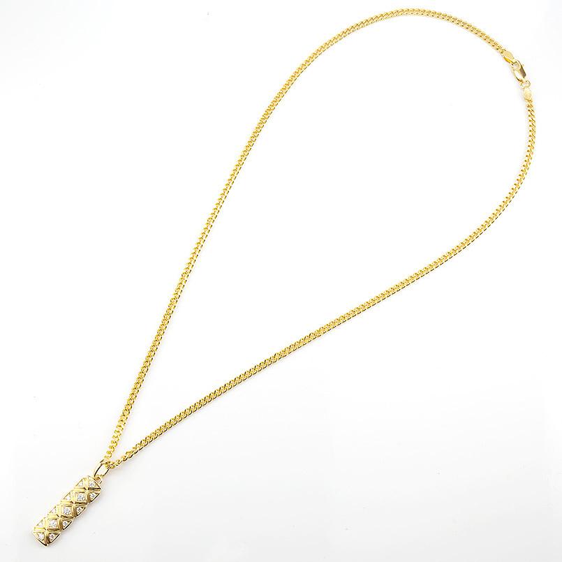 ゴールド ネックレス メンズ トップ 喜平 ダイヤモンド バー ペンダントトップ 10金 イエローゴールドk10 10k ペンダント キヘイ 男性 送料無料 セール saleの画像
