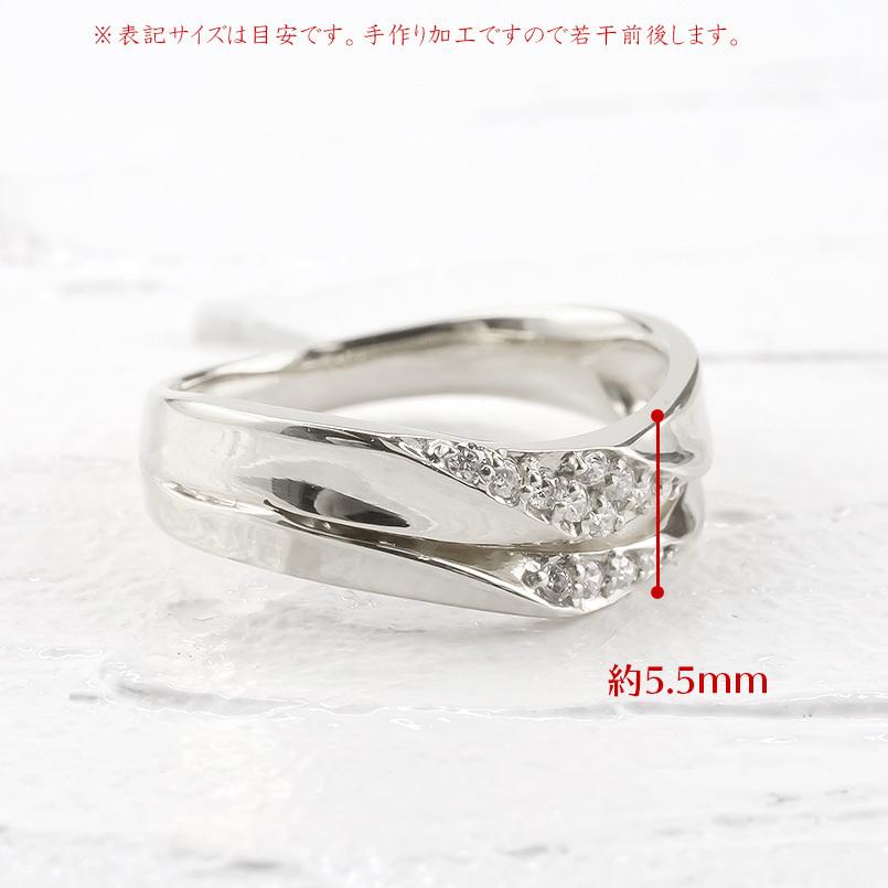 プラチナ リング ダイヤモンド レディース 指輪 pt900 婚約指輪 ダイヤ 安い エンゲージリング ピンキーリング ウェーブ 2連 幅広 送料無料 セール saleの画像