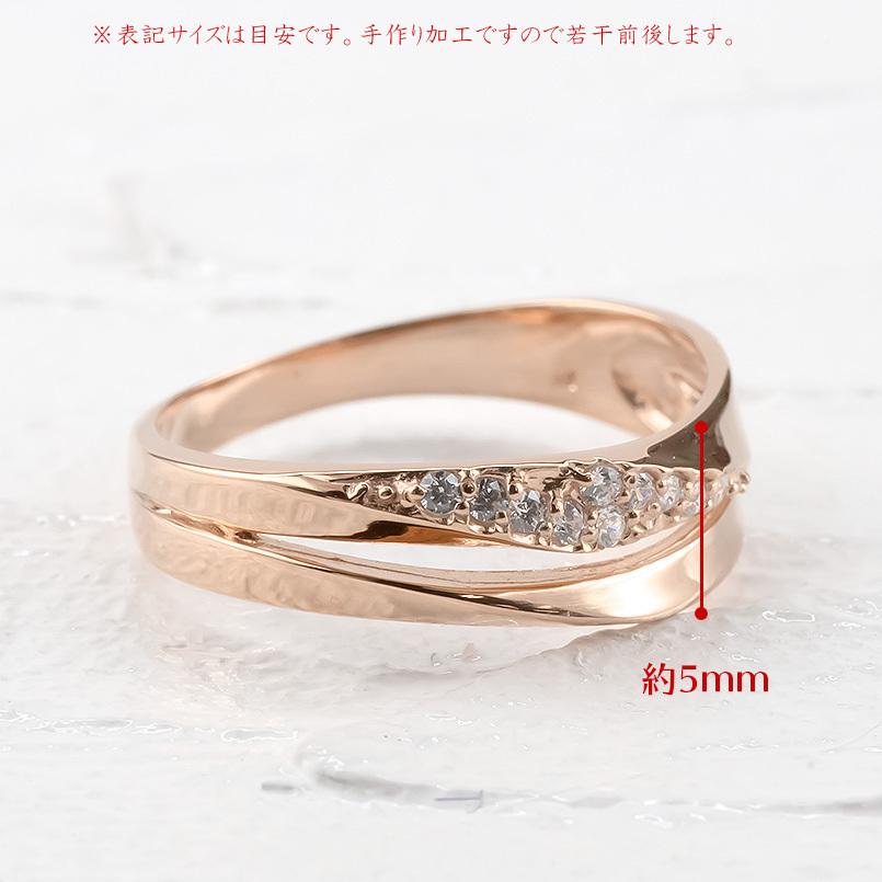 都内で 婚約指輪 安い 18金 リング キュービックジルコニア 指輪 ゴールド ピンクゴールドk18 エンゲージリング ピンキーリング ウェーブ 2連 幅広 送料無料 人気