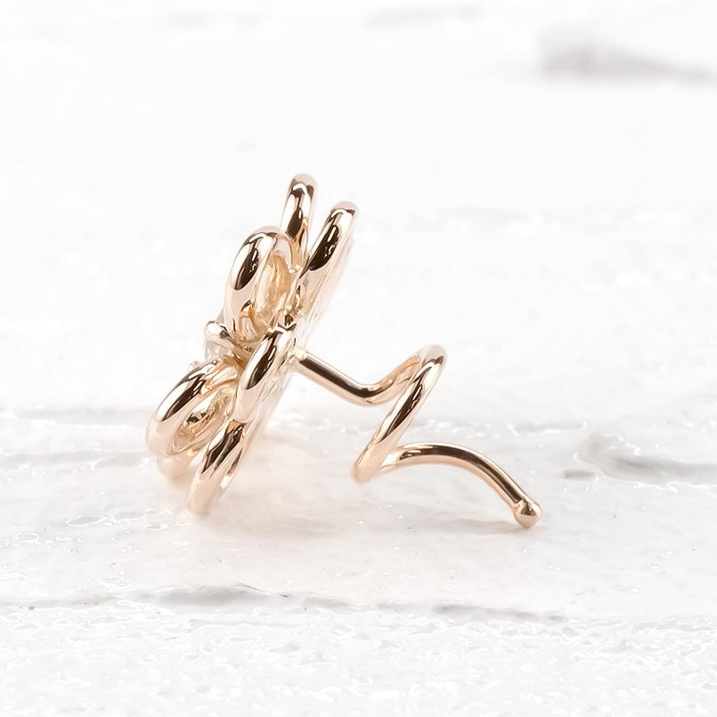 大人も着やすいシンプルファッション ノンキャッチピアス 送料無料 フラワー 透かし 女性 ピンクゴールドk18 キャッチナッシャー レディース 花 キュービックジルコニア キャッチのいらないピアス 片耳ピアス 18金 オリジナルピアス レディースアクセサリー Www