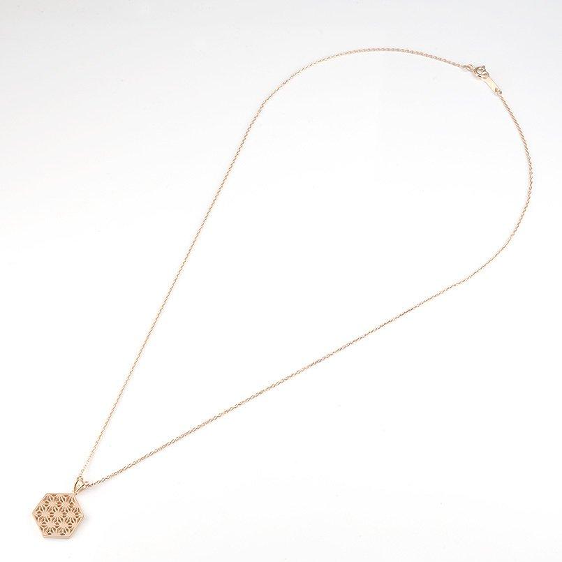 ゴールド ネックレス トップ 麻の葉 透かし ペンダントトップ 10k ピンクゴールドk10 六角形 和柄 切子 人気 コントラッド 東京 男女兼用 送料無料 セール saleの画像