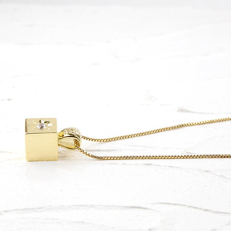 ジュエリー工房アトラス 18金 ネックレス トップ ダイヤモンド メンズ