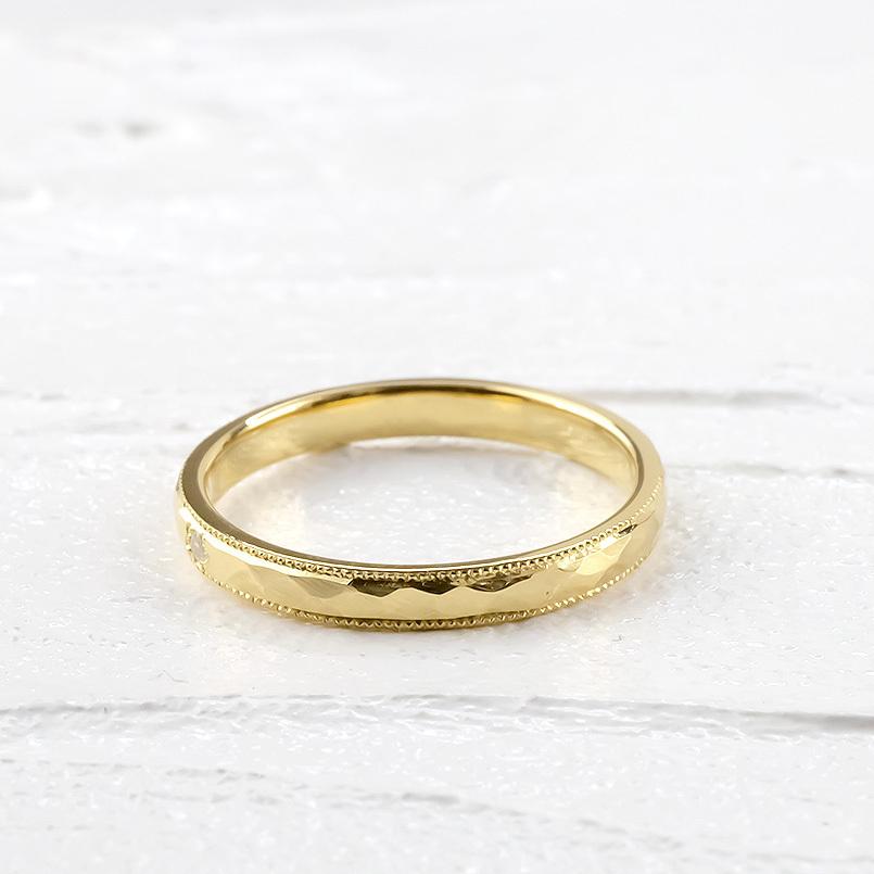 ジュエリー工房アトラス 18金YG 極細ペアリング ジュエリー工房アトラス ペアリング ペア 結婚指輪 18金 ダイヤモンド