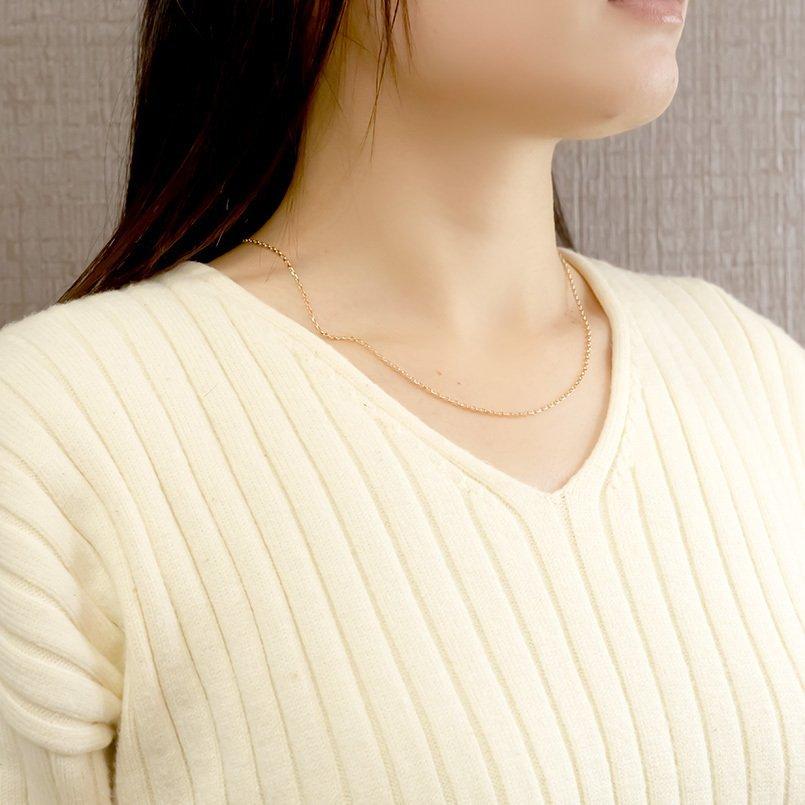 【値下げ⭕️】 18金 ネックレス チェーンのみ 45cm レディース スライド式 ハーフラウンドチェーン 6面カット ゴールド 18k ピンクゴールドk18 地金 あすつく 送料無料 【FKP8755281384】(30600円)