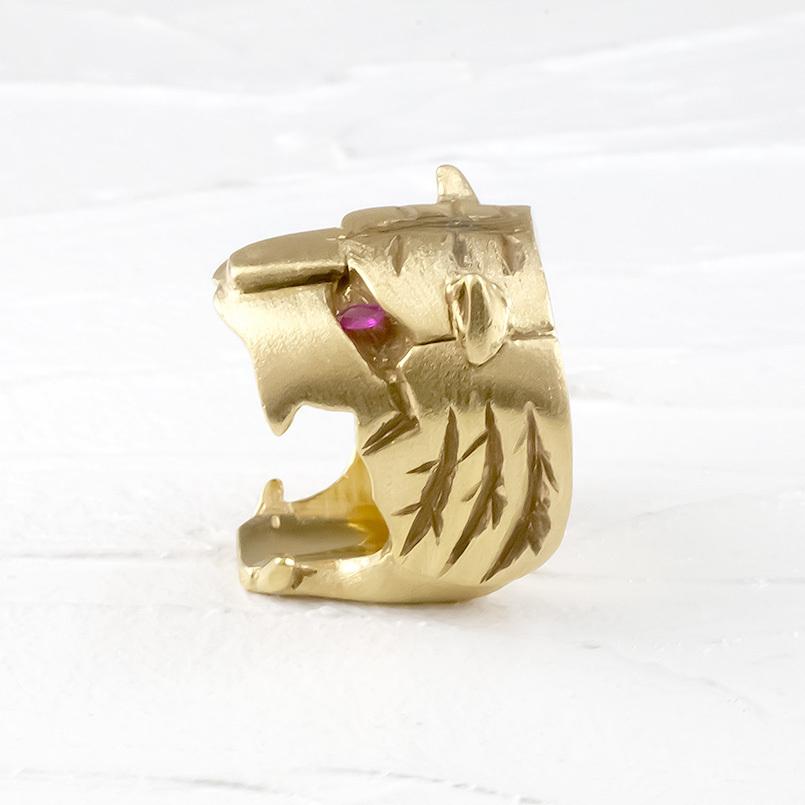 ジュエリー工房アトラス 18金 リング 寅 干支 ルビー メンズ 指輪