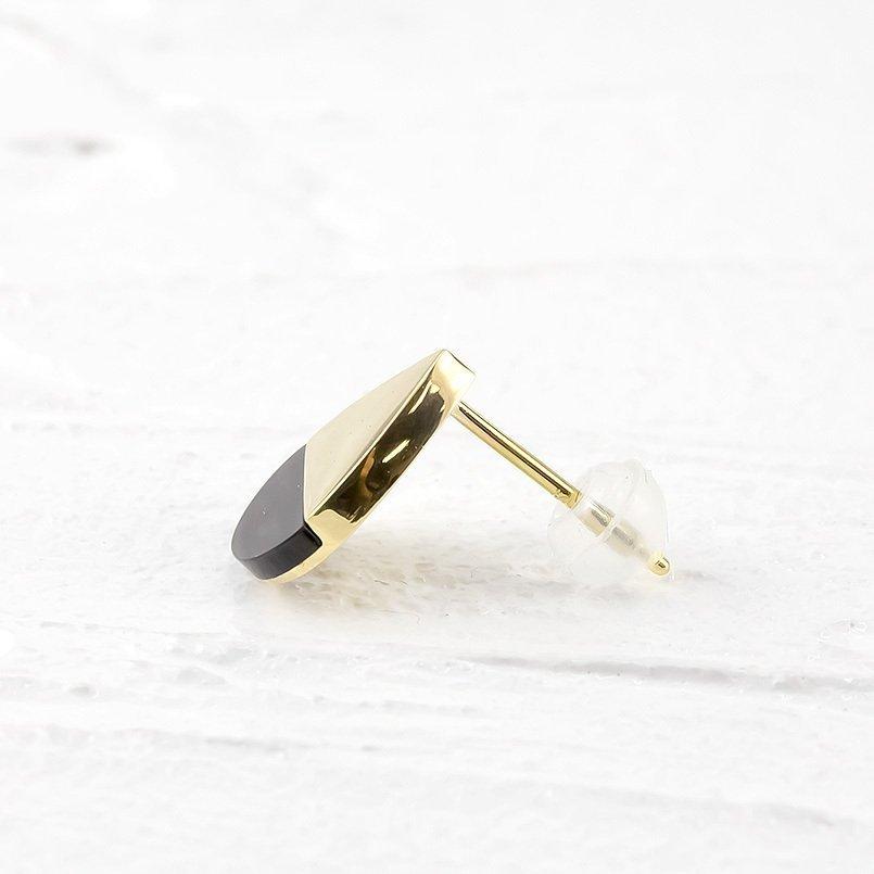 18金 ピアス ペア オニキス ティアドロップ ゴールド イエローゴールドk18 18k スタッドピアス シンプル 雫 つゆ型 涙型 あすつく 送料無料 セール saleの画像