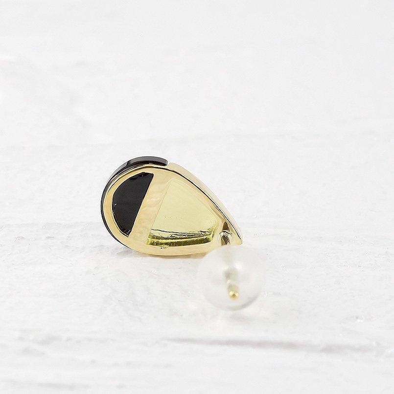 18金 ピアス ペア オニキス ティアドロップ ゴールド イエローゴールドk18 18k スタッドピアス シンプル 雫 つゆ型 涙型 あすつく 送料無料 セール saleの画像