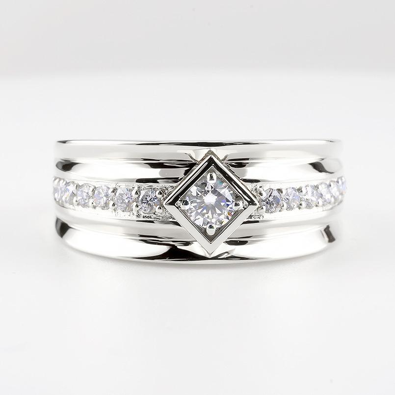 ダイヤモンドピンキーリング/Pt900/0.79ct ジュエリー工房アトラス プラチナ リング ダイヤモンド メンズ 指輪