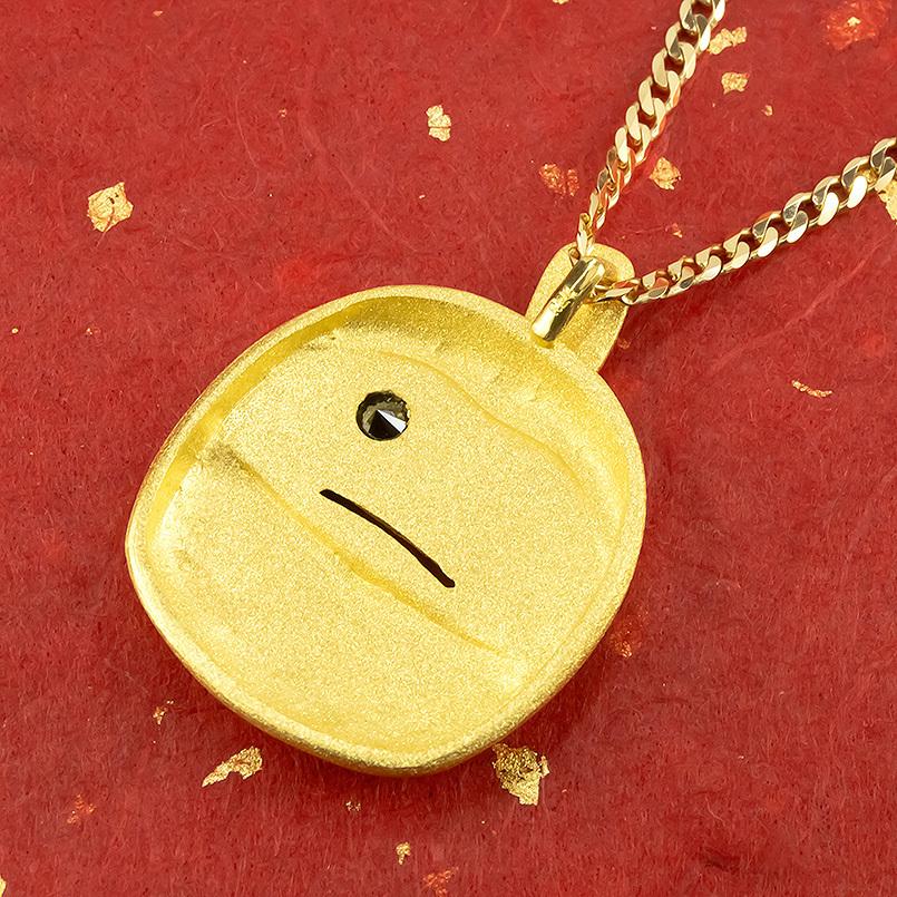 ジュエリー工房アトラス 24金 純金 ネックレス メンズ だるま ブラック