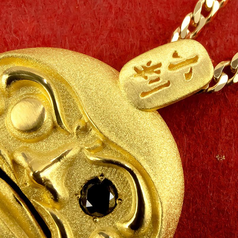 ジュエリー工房アトラス 24金 純金 ネックレス メンズ だるま ブラック