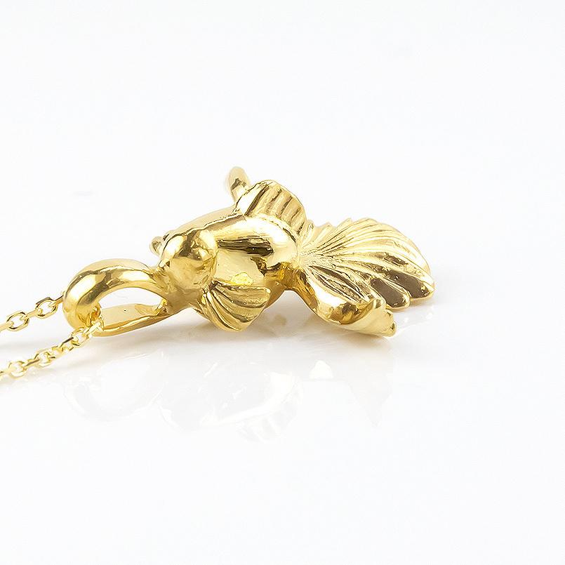 純金 ネックレス 24金 トップ レディース ゴールド 金魚 出目金 24K ペンダントトップ ゴールド k24 地金 シンプル 送料無料 セール saleの画像