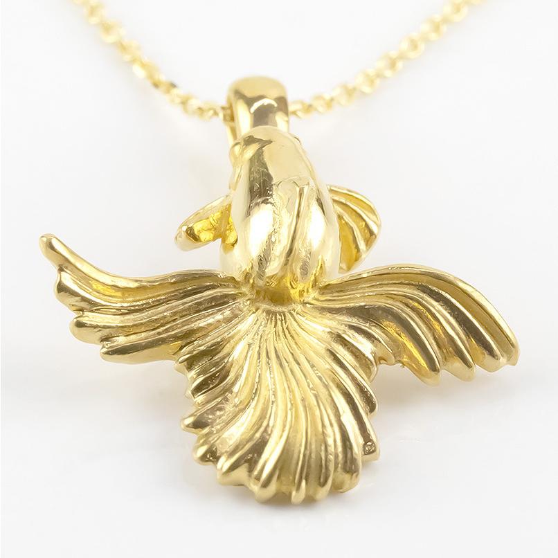 純金 ネックレス 24金 トップ レディース ゴールド 金魚 出目金 24K ペンダントトップ ゴールド k24 地金 シンプル 送料無料 セール saleの画像