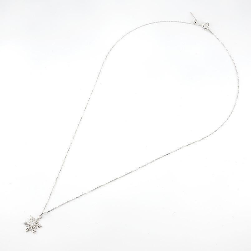 プラチナ ネックレス トップ ダイヤモンド 雪の結晶 レディース pt900 ペンダント チェーン 女性 スノーモチーフ 送料無料 セール saleの画像