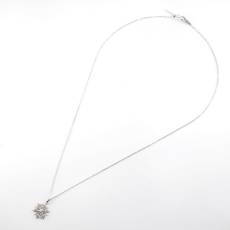 プラチナ ネックレス トップ ダイヤモンド 雪の結晶 レディース pt900 ペンダント チェーン 女性 スノーモチーフ 送料無料 セール saleの画像