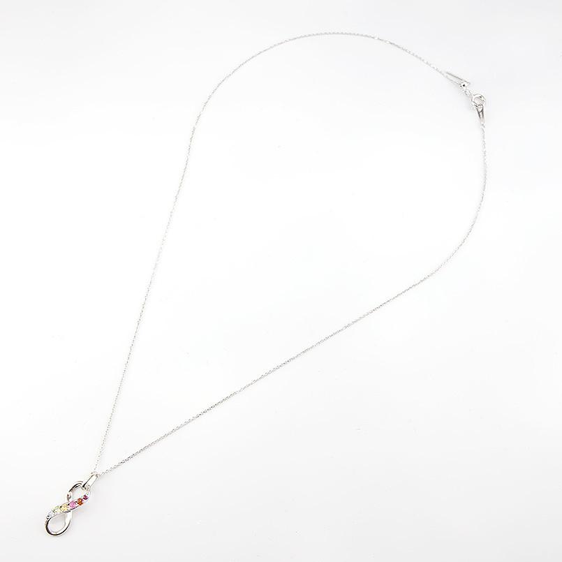 プラチナ ネックレス トップ アミュレット 天然石 7色 インフィニティ ペンダント pt900 無限 ∞ 送料無料 セール saleの画像