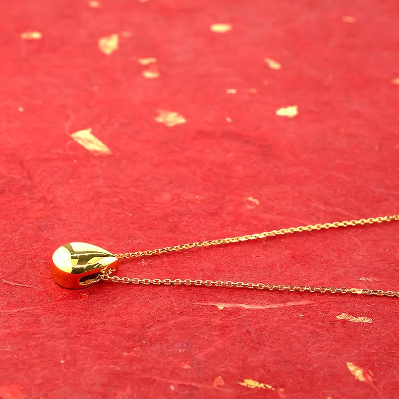 純金 ネックレス 24金 トップ レディース ゴールド ティアドロップ 24K ペンダントトップ ゴールド k24 地金 シンプル ペアシェイプ LGBTQ 男女兼用 送料無料の画像