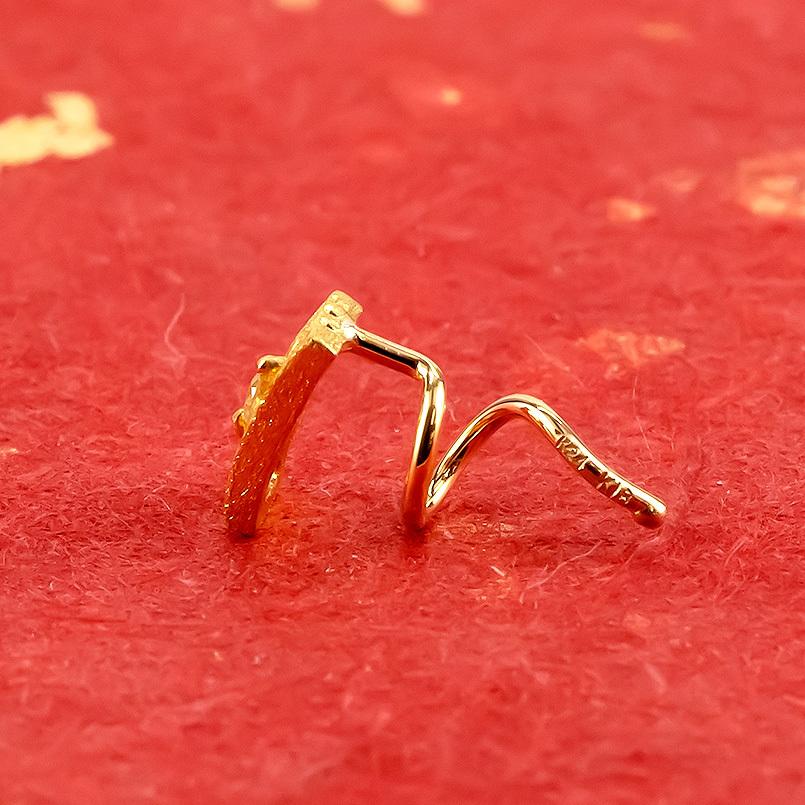 24金 ピアス イエローダイヤモンド 純金 片耳 メンズ 簡単装着 キャッチのいらないピアス キャッチナッシャー ゴールド 18k あすつく 送料無料 セール saleの画像