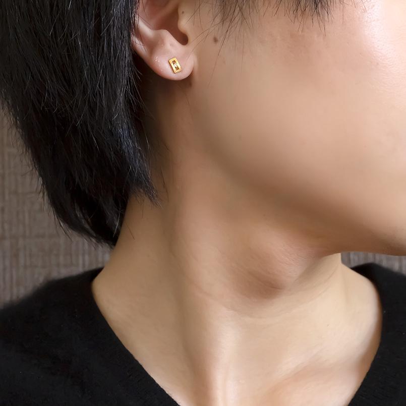 24金 ピアス イエローダイヤモンド 純金 片耳 メンズ 簡単装着 キャッチのいらないピアス キャッチナッシャー ゴールド 18k あすつく 送料無料 セール saleの画像