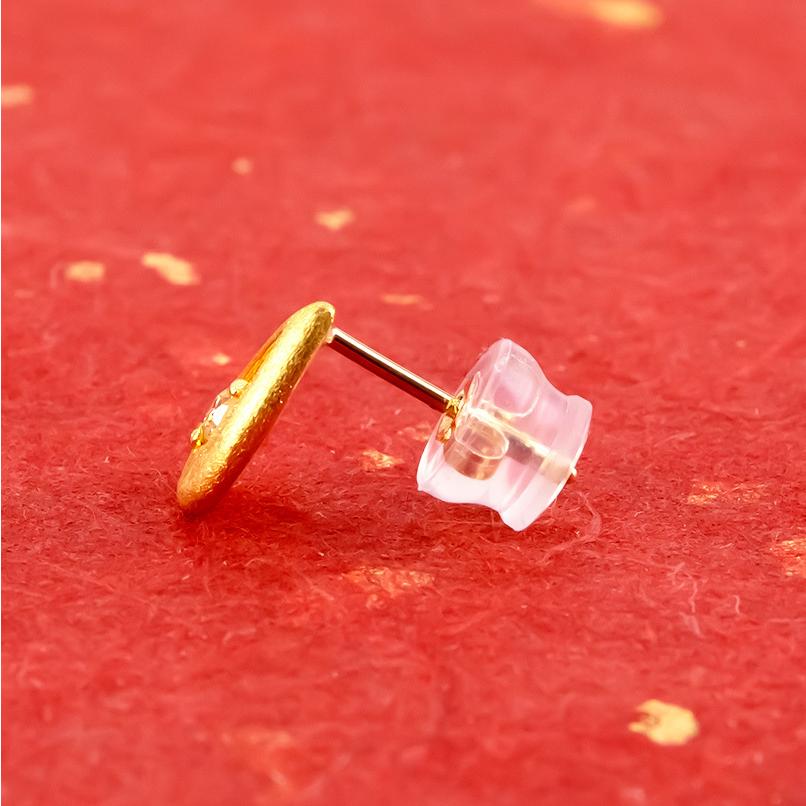 24金 ドロップ ピアス 純金 イエローダイヤモンド メンズ 片耳 ゴールド 24k k24 18k k18 つゆ型 シンプル おしゃれ 人気 スタッド 送料無料 セール saleの画像