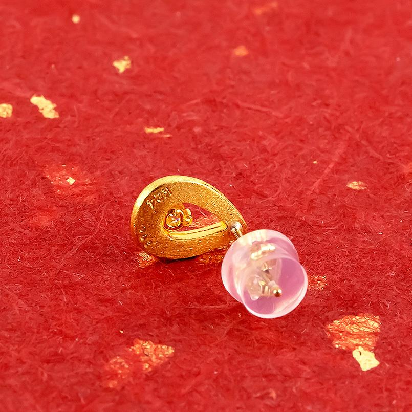 24金 ドロップ ピアス 純金 イエローダイヤモンド メンズ 片耳 ゴールド 24k k24 18k k18 つゆ型 シンプル おしゃれ 人気 スタッド 送料無料 セール saleの画像