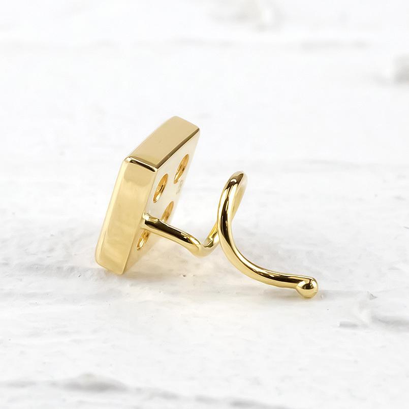 18金 片耳ピアス ダイヤモンド 0.27ct キャッチのいらないピアス 簡単装着 イエローゴールドk18 キャッチナッシャー 四角 スクエア あすつく 送料無料 saleの画像