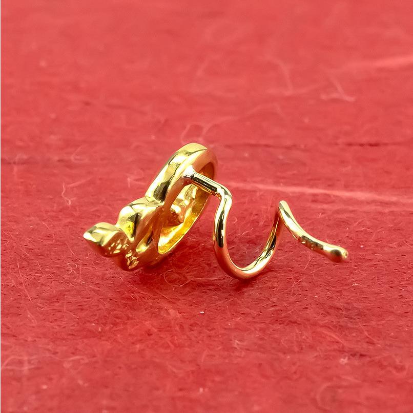 24金 ピアス 純金 イエローダイヤモンド 片耳ピアス クジラ キャッチのいらないピアス イエローゴールドk18 18金 キャッチナッシャー 鯨 送料無料 saleの画像