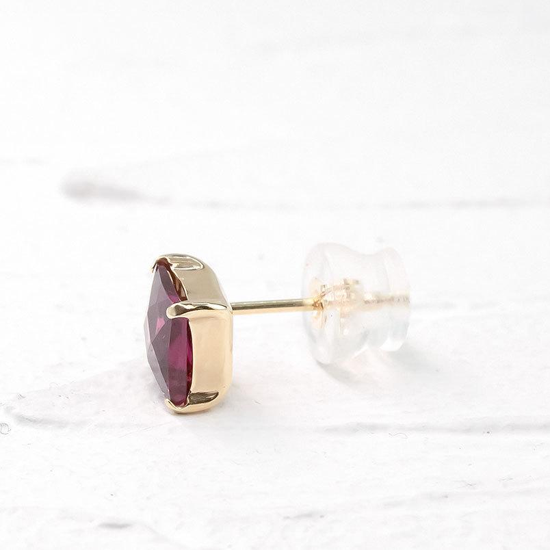 ゴールド ピアス ピンクガーネット スタッドピアス イエローゴールドk10 10K 10金 宝石 シンプル 女性 人気 あすつく 送料無料 セール saleの画像