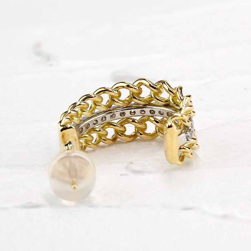 18金 プラチナ ピアス ペア ダイヤモンド 喜平 フープ レディース スタッドピアス イエローゴールドk18 18k プラチナ900 コンビ 透かし あすつく 送料無料 saleの画像
