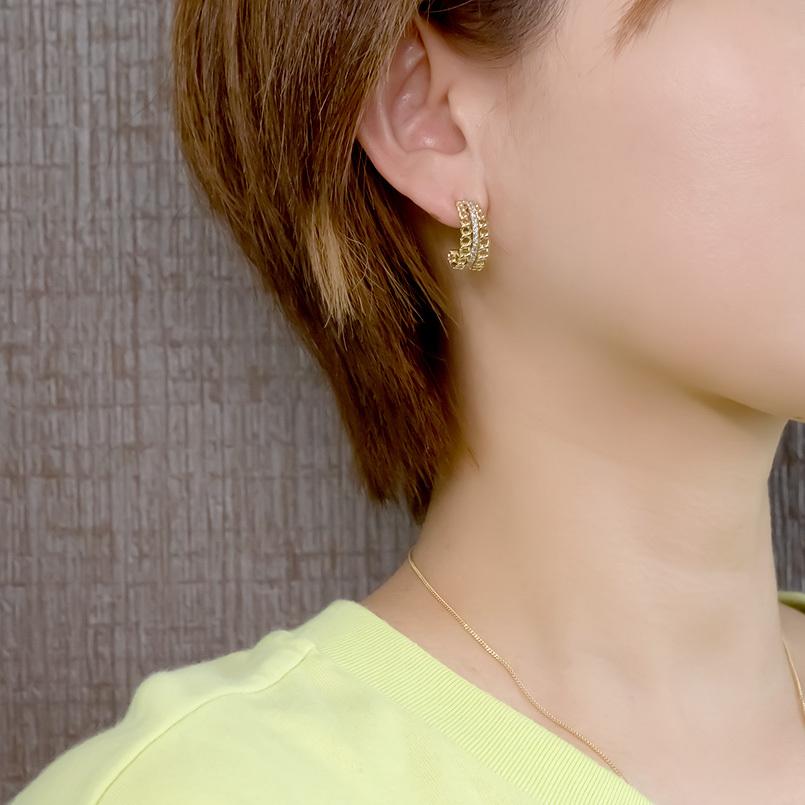 18金 プラチナ ピアス ペア ダイヤモンド 喜平 フープ レディース スタッドピアス イエローゴールドk18 18k プラチナ900 コンビ 透かし あすつく 送料無料 saleの画像