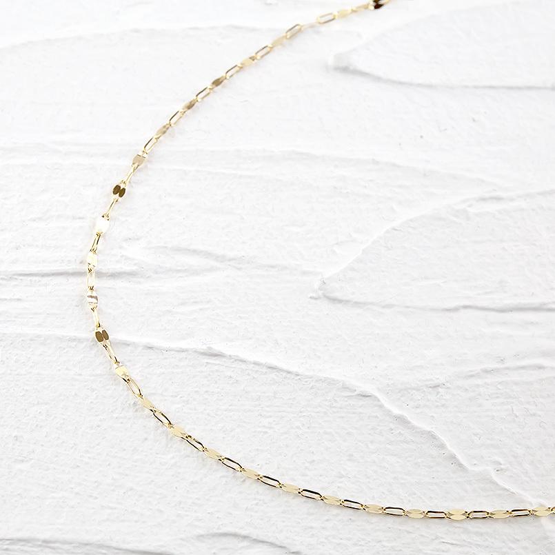 18金 ネックレス レディース チェーンのみ 80cm スキップペタルチェーン ロングネックレス アズキチェーン 18k イエローゴールドk18 地金 あすつく 送料無料の画像