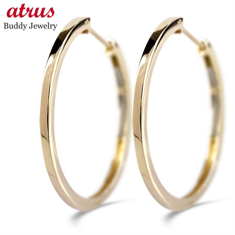 ゴールド フープピアス 中折れ式 リング レディース イエローゴールドk10 10k 10金 中空 地金 女性 人気 シンプル あすつく 送料無料 セール SALE