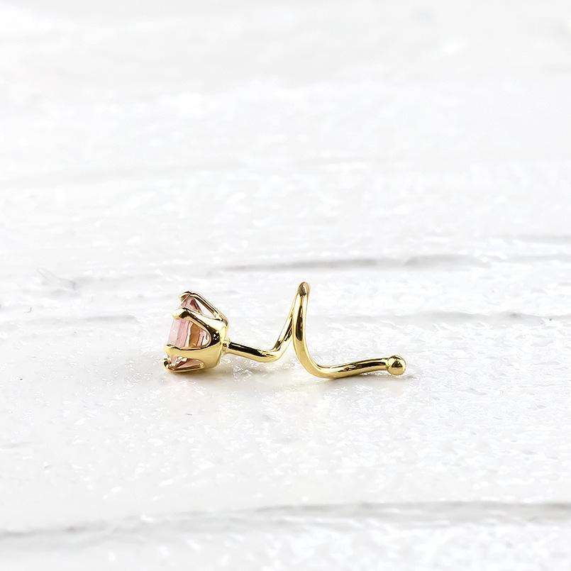 18金 片耳ピアス インペリアルトパーズ キャッチのいらないピアス ゴールド イエローゴールドk18 18k キャッチナッシャー あすつく 送料無料 セール saleの画像