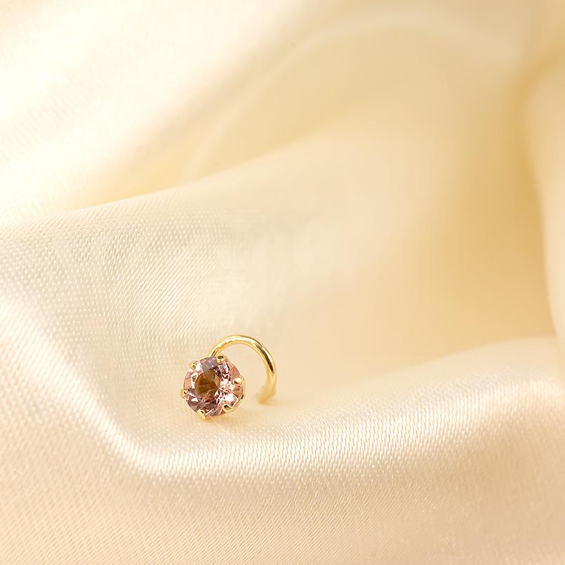 18金 ピアス インペリアルトパーズ 片耳 キャッチのいらないピアス ゴールド イエローゴールドk18 18k キャッチナッシャー あすつく 送料無料 セール saleの画像